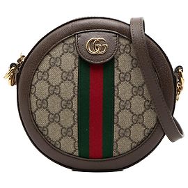 Gucci Beige Mini GG Supreme Web Ophidia Borsa a tracolla rotonda