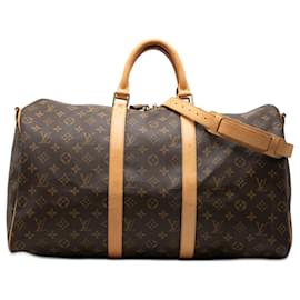 Louis Vuitton Marrone Monogram Keepall Bandouliere 50