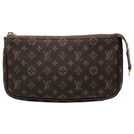 Pochette Louis Vuitton Brown Monogram Mini Lin Bucket PM