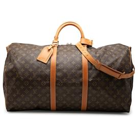 Louis Vuitton Marrone Monogram Keepall Bandouliere 60