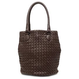 Borsa bucket Bottega Veneta in nappa marrone Intrecciato