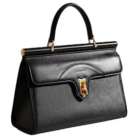 Les Sacs Adam Tokyo Black Textured Leather Top Handle Bag - Autre Marque