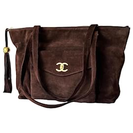 Chanel Borsa da viaggio Extra Large scamosciato marrone