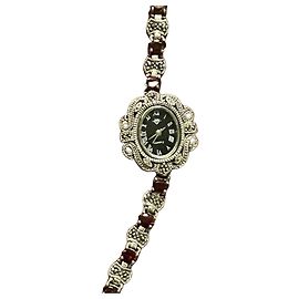 Autre Marque Reloj de Plata 925 y Granates
