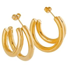 Orecchini a cerchio doppio color oro - Autre Marque