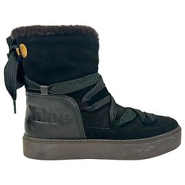 Stivaletti Charlee con fodera in pelle See by Chloé in scamosciato nero