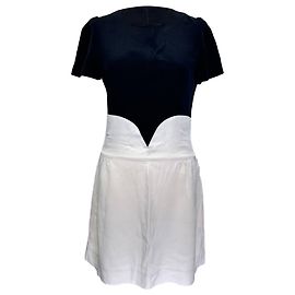 Vestido mini de crepé con mangas abullonadas Victoria Victoria Beckham en acetato blanco