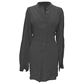 Vestido camisero mini Joseph en seda negra