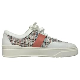 Sneakers Stuart Weitzman in pelle multicolore con accento in tweed