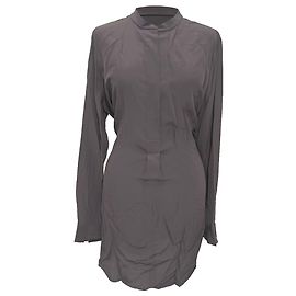 Vestido camisero mini Joseph en seda negra