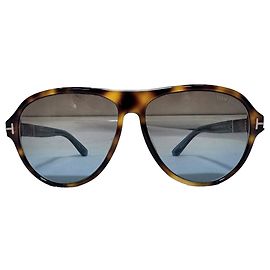Tom Ford Quincy 59MM Pilot Sonnenbrille aus braunem Acetat