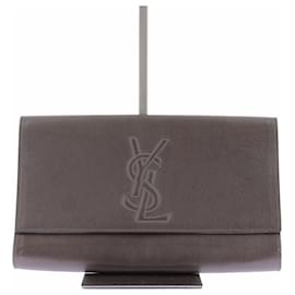 Pochette "Belle De Jour" kaki em couro - Saint Laurent