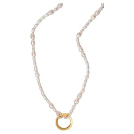 Freshwater Pearl Necklace with Gold Ring - Autre Marque