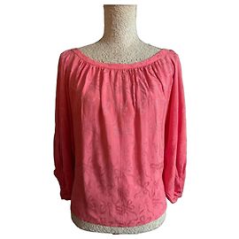 Blusa in Seta Saint Laurent Rive Gauche Rosa Motivo Fiocchi