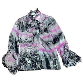 Blusa Emilio Pucci de seda estampada con lazo