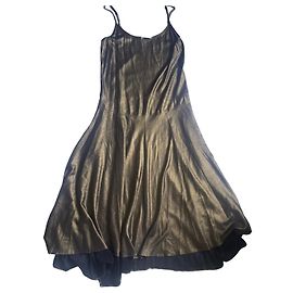 Autre Marque Abito lungo in seta dorato Mes Demoiselles Paris con spalline sottili