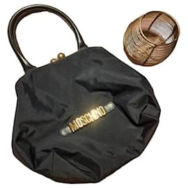 Borsa a mano Moschino Vintage in nylon nero