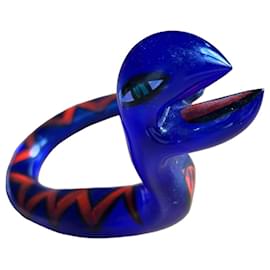 Boda Kosta Konstglas Blue Glass Serpent Sculpture - Autre Marque