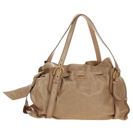Borsa a Spalla Miu Miu in Pelle Beige Oro Auth yk20471SAM