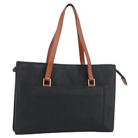 BOTTEGA VENETA Tote Bag PVC Canvas Black Gold Auth 183286
