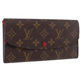 LOUIS VUITTON Monogram Portefeuille Emilie Long Wallet Red M60136 LV Auth 184234