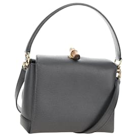 Borsa a mano GUCCI Bamboo in pelle 2way Grigio Oro 000 926 0175 Auth am11676V