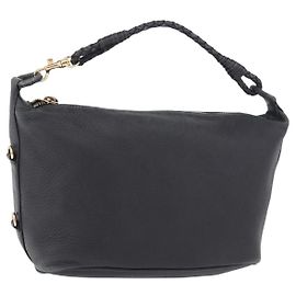 Borsa a Spalla BOTTEGA VENETA in Pelle Nera con Dettagli Oro Autentica 183082A