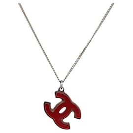 Collana CHANEL COCO Mark in metallo color argento CC Auth 182942M - Chanel