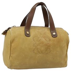 Borsa a Mano LOEWE Anagram in Pelle Giallo Oro Autentica 182106