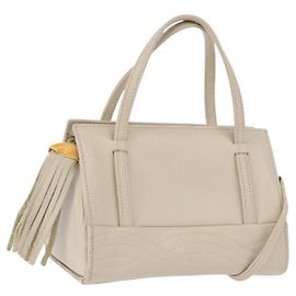 Borsa FENDI in pelle 2way Beige Oro Auth 183874