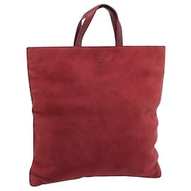 Borsa LOEWE in scamosciato rosso e oro Auth 183111A