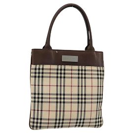 Borsa a mano BURBERRY Nova Check in tela beige Auth 182988A