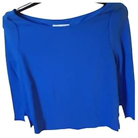 Maje Top de crepé azul efecto capa