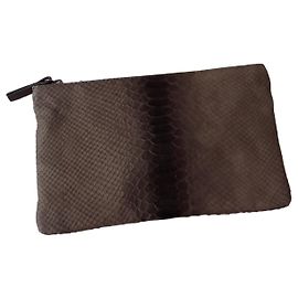 Tara Jarmon Leder-Clutch in Braun
