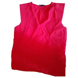 Maje Top de seda rojo sin mangas