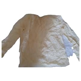 Blusa de seda color crema Nina Ricci