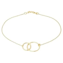 Pulsera de Círculos Entrelazados Bañada en Oro - Autre Marque