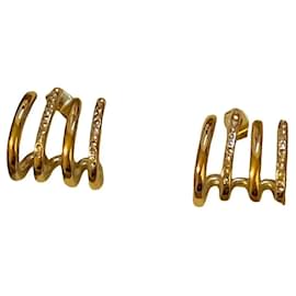 Pendientes multi-banda dorados con cristales - Autre Marque