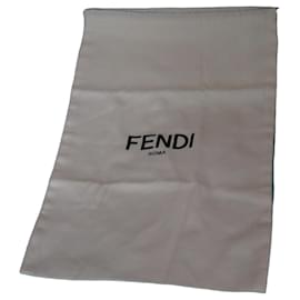 Sacca portaoggetti Fendi Roma in cotone ecru