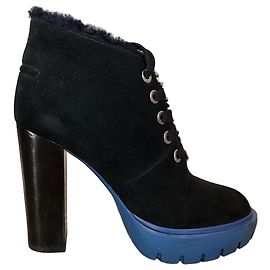 Kenzo Botines de ante negro con cordones