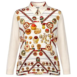 Hermès Maglia polo in seta e cashmere "Petite Main", Taglia M