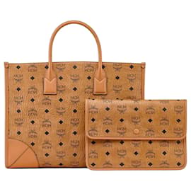 MCM Borsa Shopper Visetos con Pochette