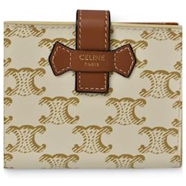Celine Bi-Fold Wallet in Elfenbein und Braun - Céline