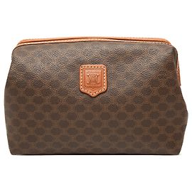 Céline Pochette Celine en lona revestida Macadam marrón