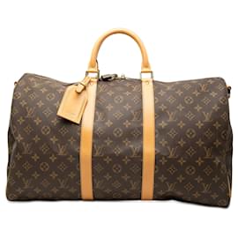 Louis Vuitton Marrone Monogram Keepall Bandouliere 50