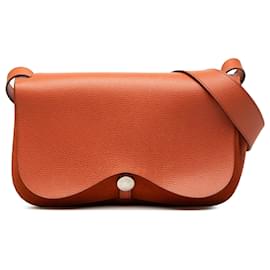 Borsa Colorado PM in Vache Liege e Toile Arancione Hermès