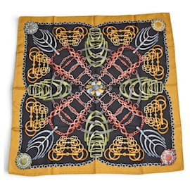 Sciarpa Gucci in seta gialla e nera Horsebit