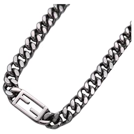Collar de metal plateado Fendi