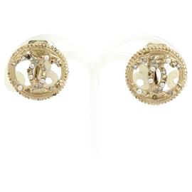 Pendientes de clip Chanel Oro y Blanco