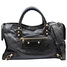 Sac à main Balenciaga Giant City en cuir noir